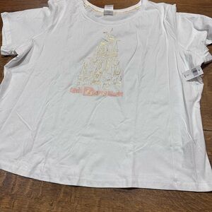 Walt‎ Disney World NWT Cinderella Castle T-shirt gold foil graphic sz 2 XL